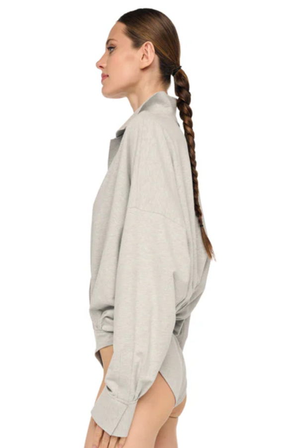 Norma Kamali Super Oversized Shirt Bodysuit