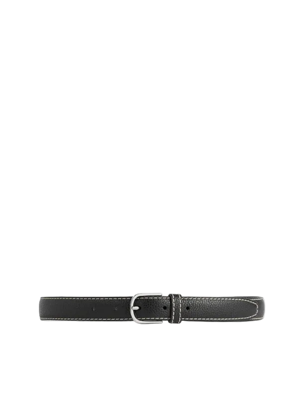 Totme Slim Grained Leather Belt - Black Totme Slim Grained Leather Belt - Black