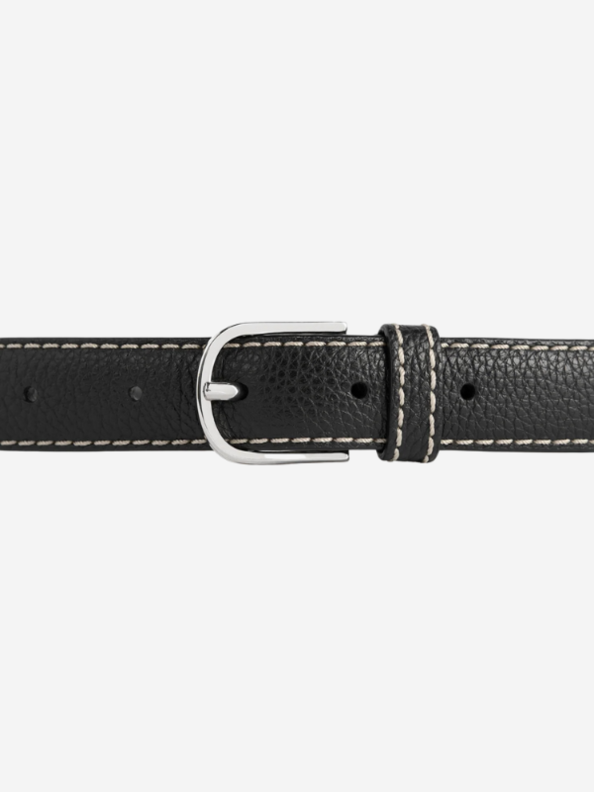 Totême Slim Grained Leather Belt - Black - Image 4 of 4