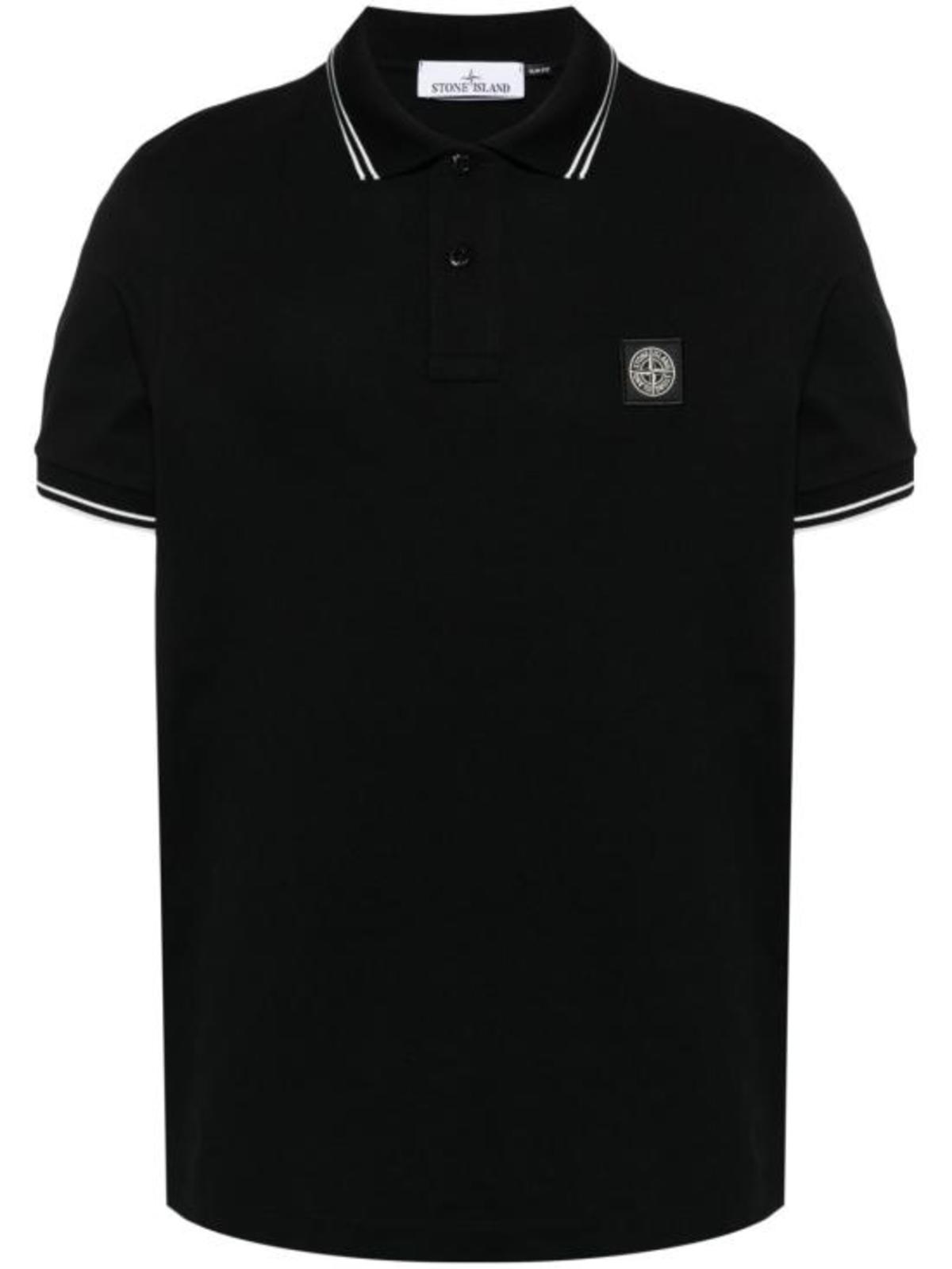 Stone Island Polo Shirt - Black - Image 1 of 5