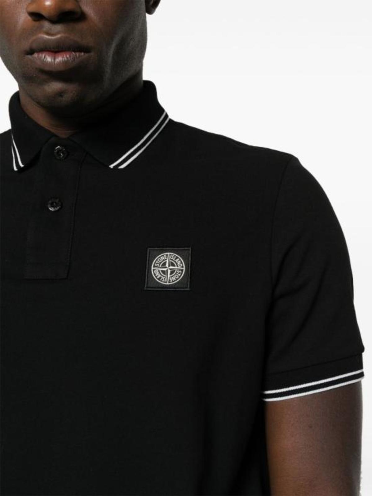 Stone Island Polo Shirt - Black - Image 2 of 5