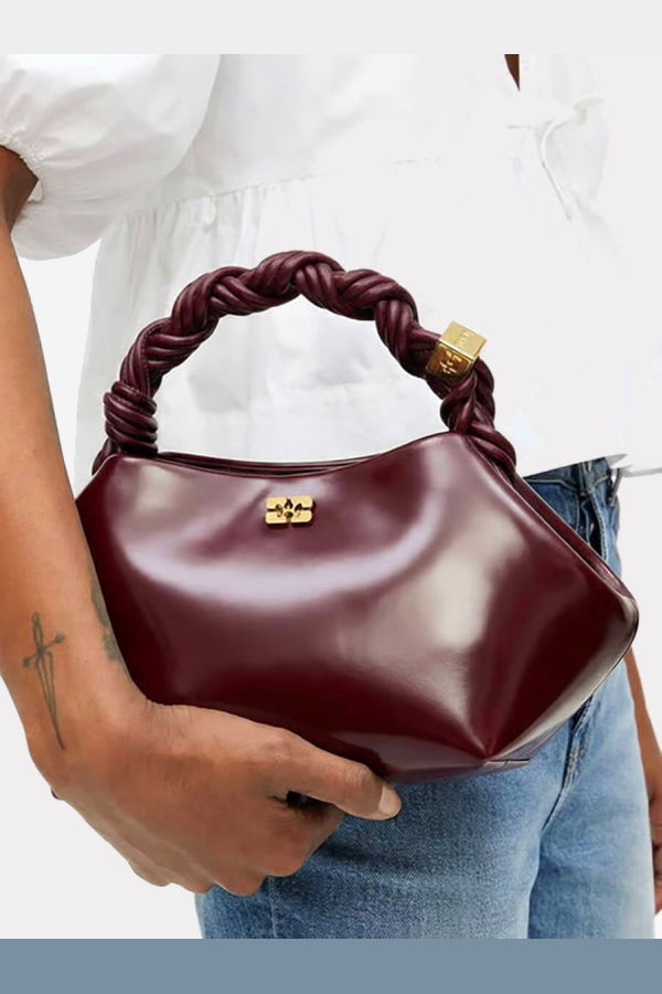 Ganni Small Bou Bag - Burgundy