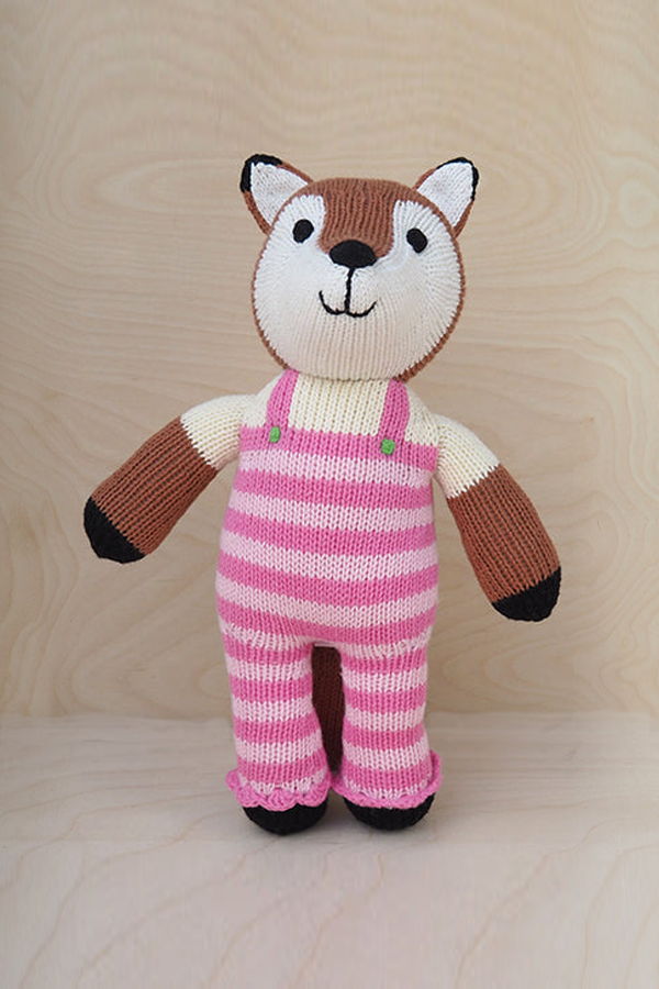Melange Collection Fox in Dungarees Plush Toy