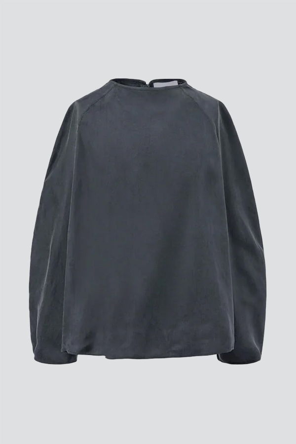 AMOMENTO Charcoal Raglan Cupro Top