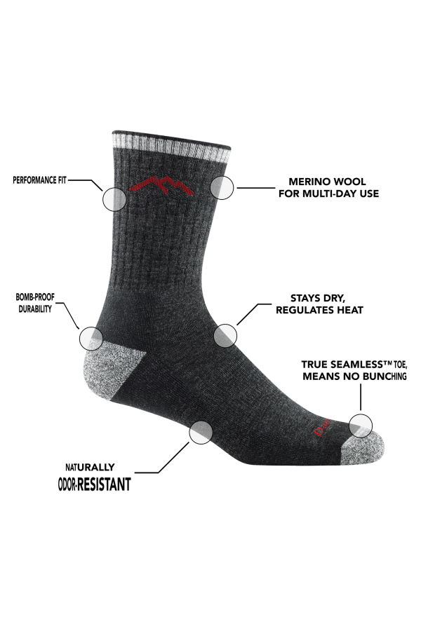 Darn Tough Hiker Micro Crew Midweight 1466 w/ Cushion Socks