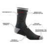 Darn Tough Hiker Micro Crew Midweight 1466 w/ Cushion Sock - Thumbnail 3