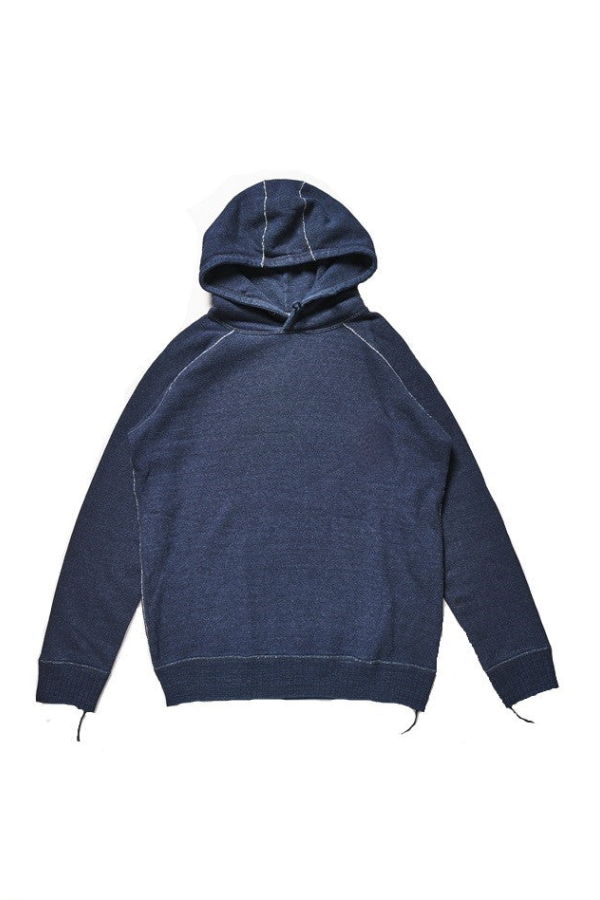 Pure Blue Japan 5410-ID Knitted Hoodie - Indigo