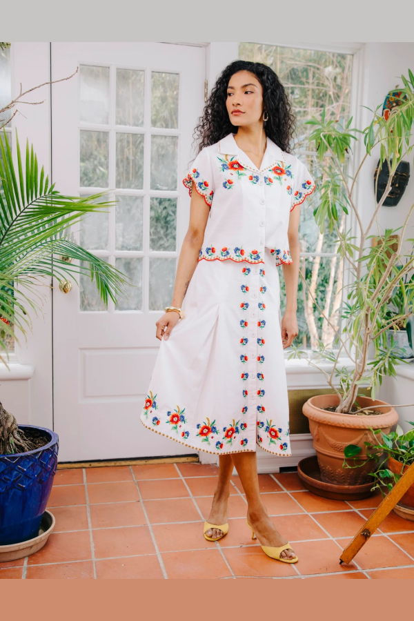 Love The Label Vera Top - May Morris Embroidery