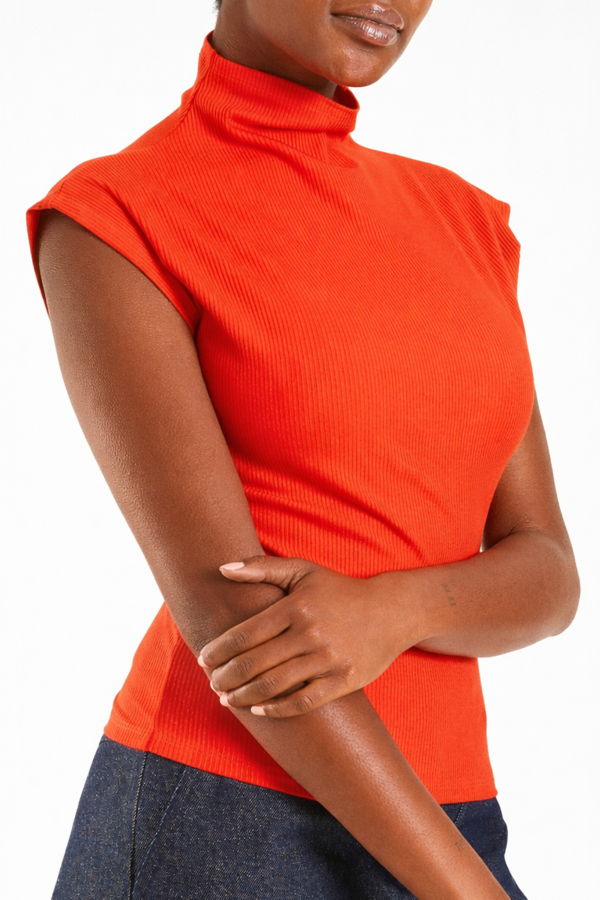 Meg Sleeveless Skinny Top - Scarlet