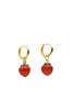 seree Harvest Jade Stone Charm Earrings - Strawberry - Thumbnail 1