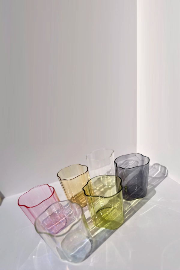 CHOICE BLOOMS Iridescent Crinkle Glass Set of 2