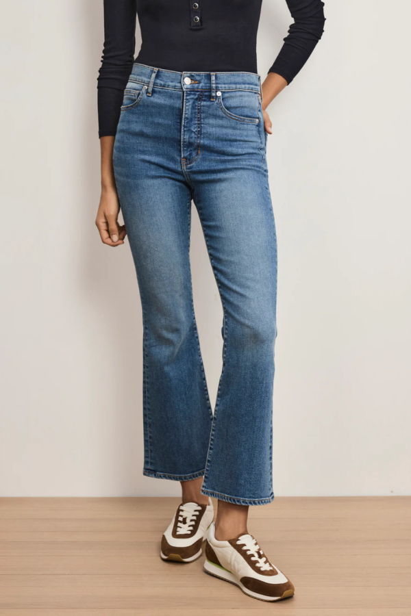 Veronica Beard Carson High Rise Ankle Flare Jeans - French Kiss