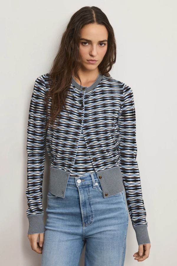 Veronica Beard Cambria Cardigan - Blue Jay Multi