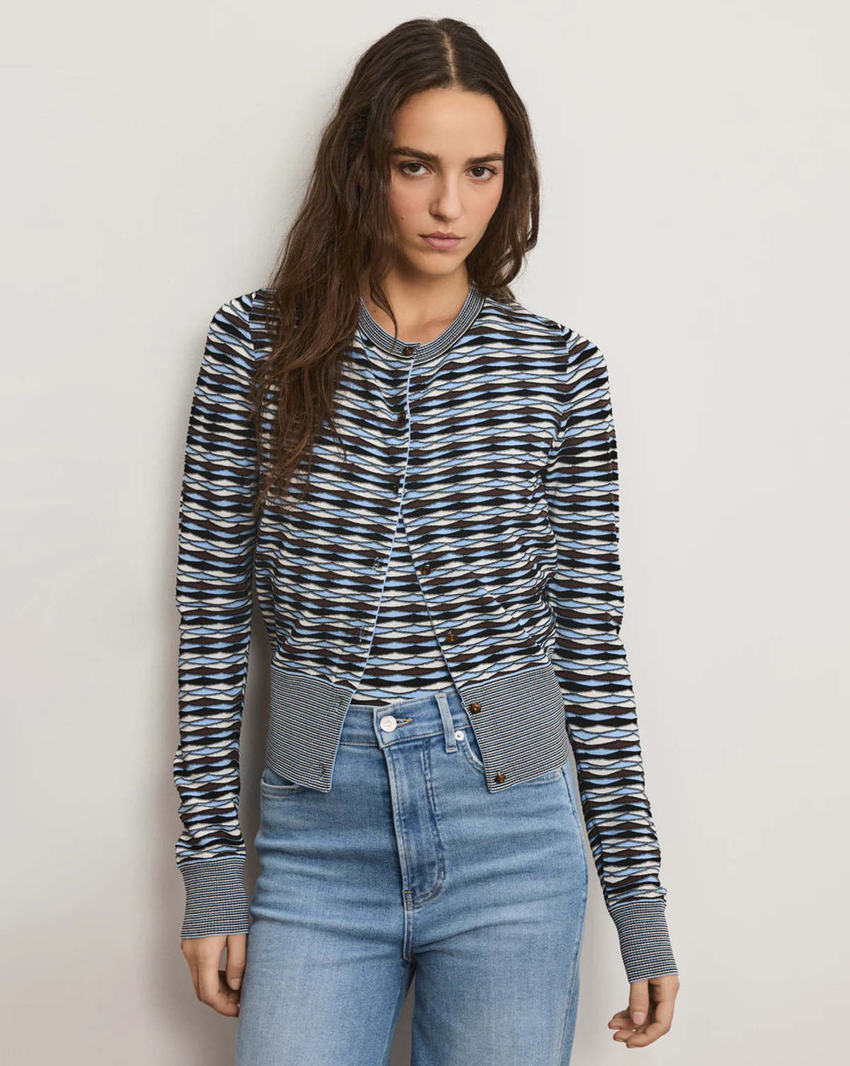 Veronica Beard Cambria Cardigan - Blue Jay Multi - Image 1 of 3