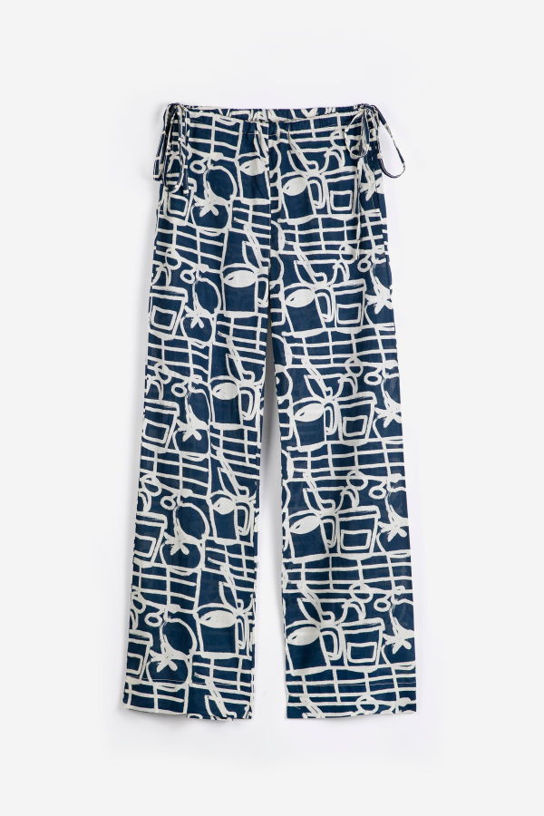 Bobo Choses Cookery Festival Pattern Wide Leg Trousers - Navy