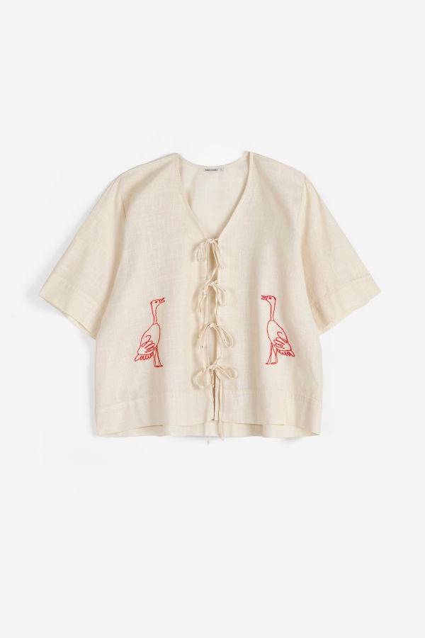 Bobo Choses Embroidery Tied Blouse