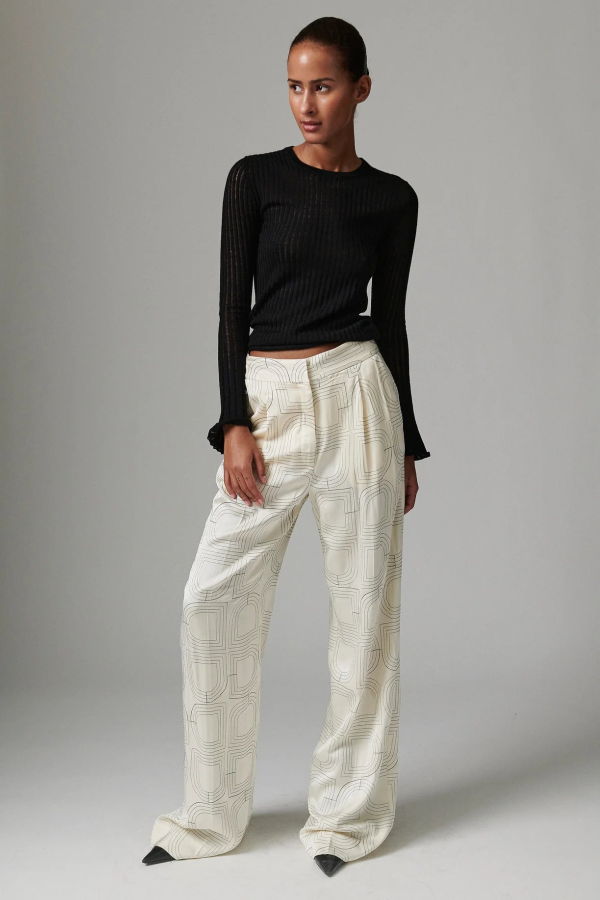 Day Birger et Mikkelsen Phoebe Fluid Viscose Stitch Trousers - Jet Stream