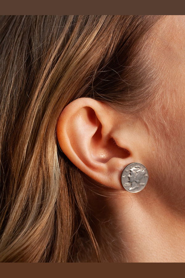 LL, LLC Dime Stud Earring - Sterling Silver