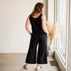 me and arrow Wide Pant - Black - Thumbnail 6