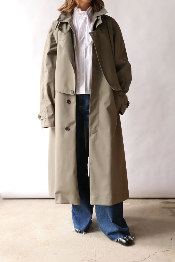 Tibi Double Collar Frank Trench Coat - Dark Hazelnut
