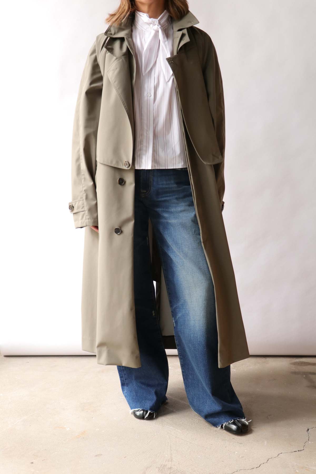 Tibi Double Collar Frank Trench Coat - Dark Hazelnut - Image 3 of 7