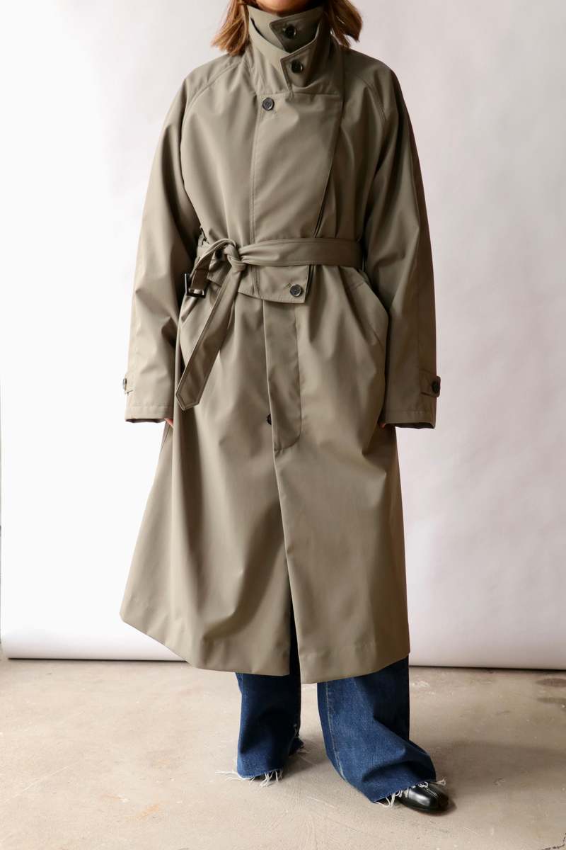 Tibi Double Collar Frank Trench Coat - Dark Hazelnut