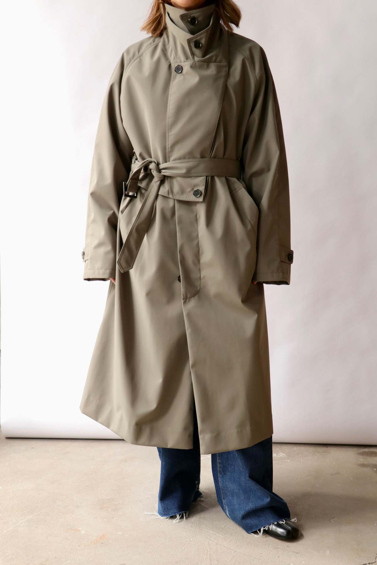 Tibi Double Collar Frank Trench Coat - Dark Hazelnut - Image 4 of 7