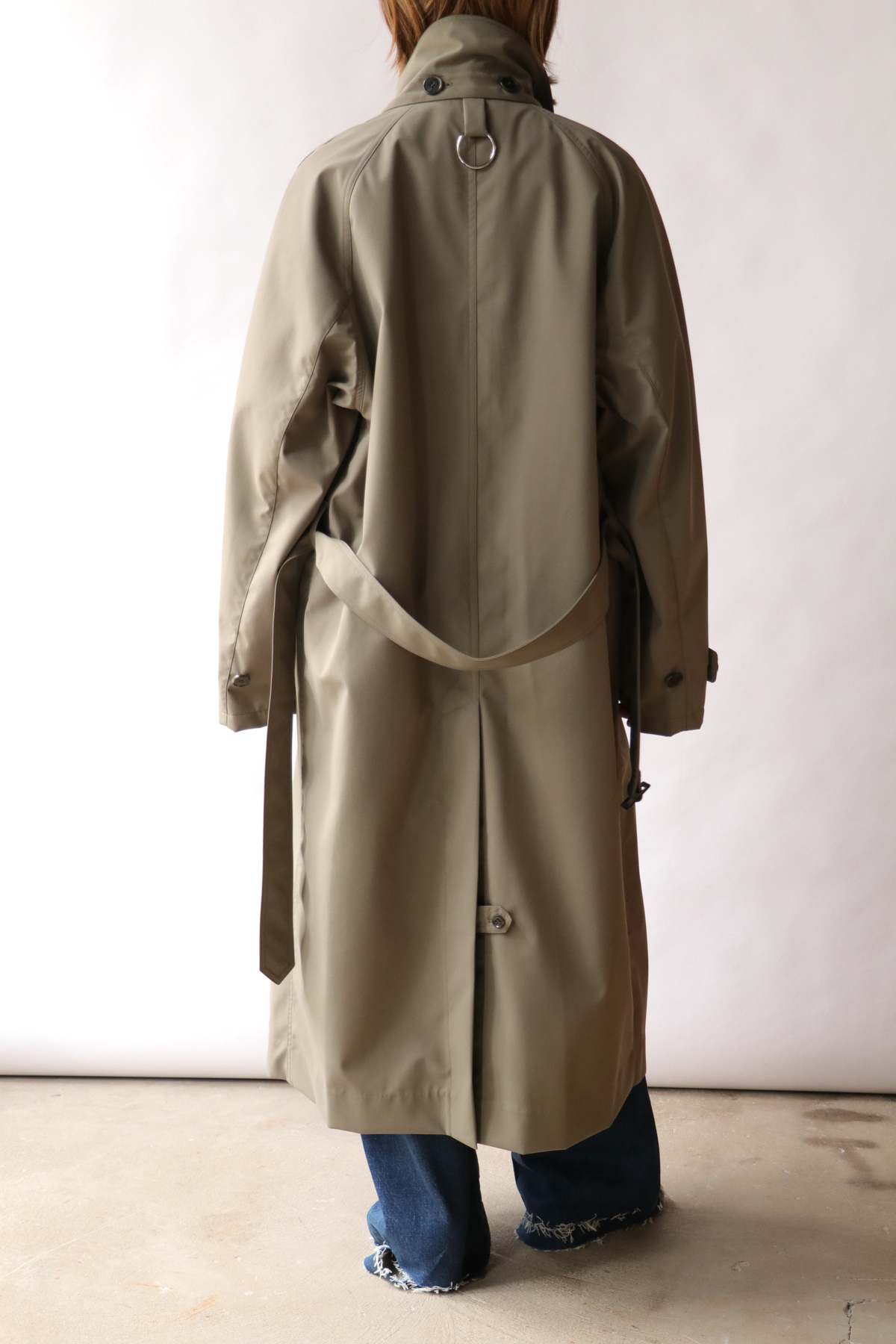 Tibi Double Collar Frank Trench Coat - Dark Hazelnut - Image 6 of 7