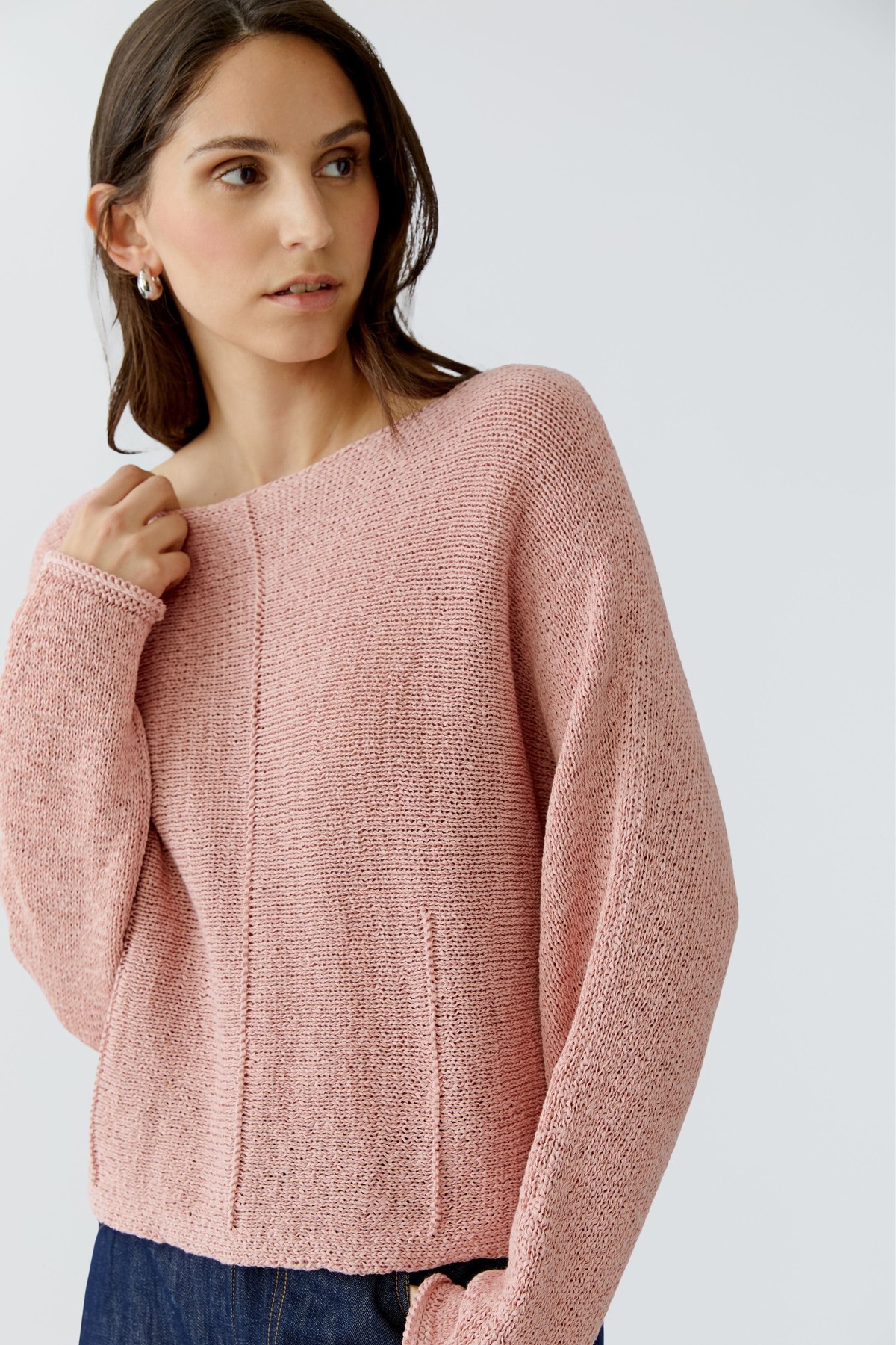 OUI FASHION Tricot Fil Ruban Sweater - Dusty Rose - Image 1 of 7