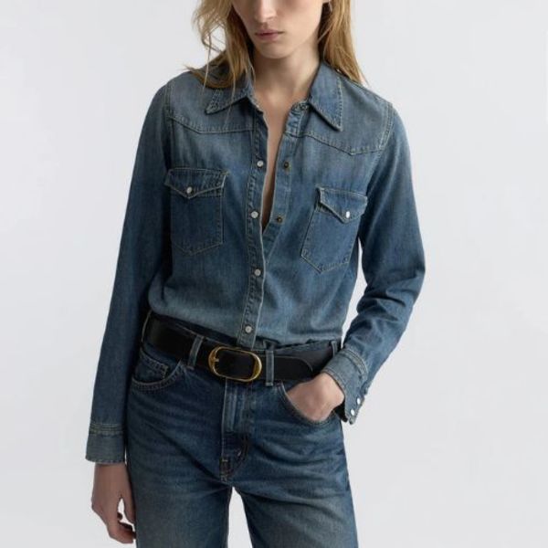 Nili Lotan Travis Shirt - Indigo Rinse