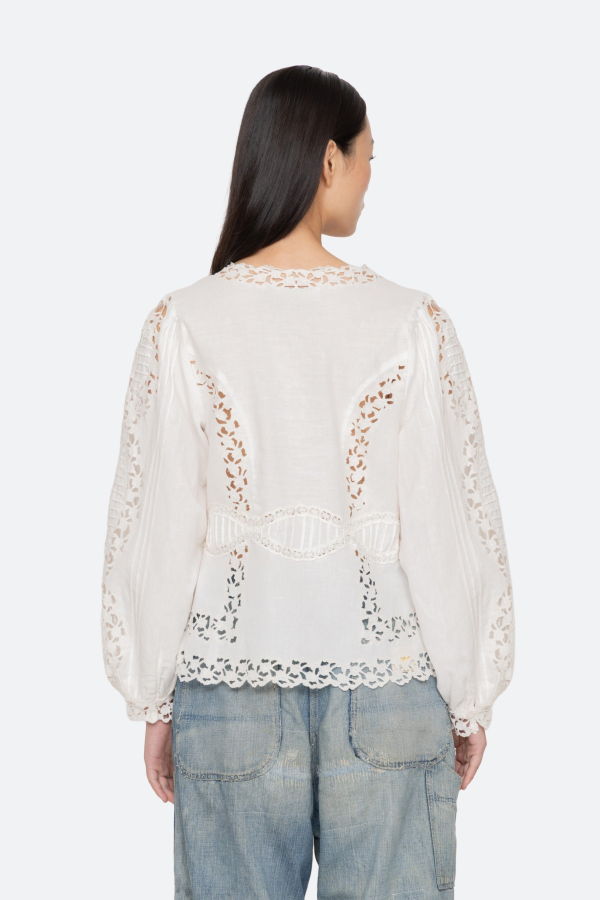 Sea NY Sofia Long Sleeve Top - Cream