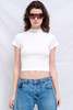 Assembly White Slim Fit Mock Neck T-Shirt Top - White - Thumbnail 1