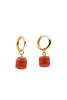seree Harvest Jade Stone Charm Earrings - Persimmon - Thumbnail 1