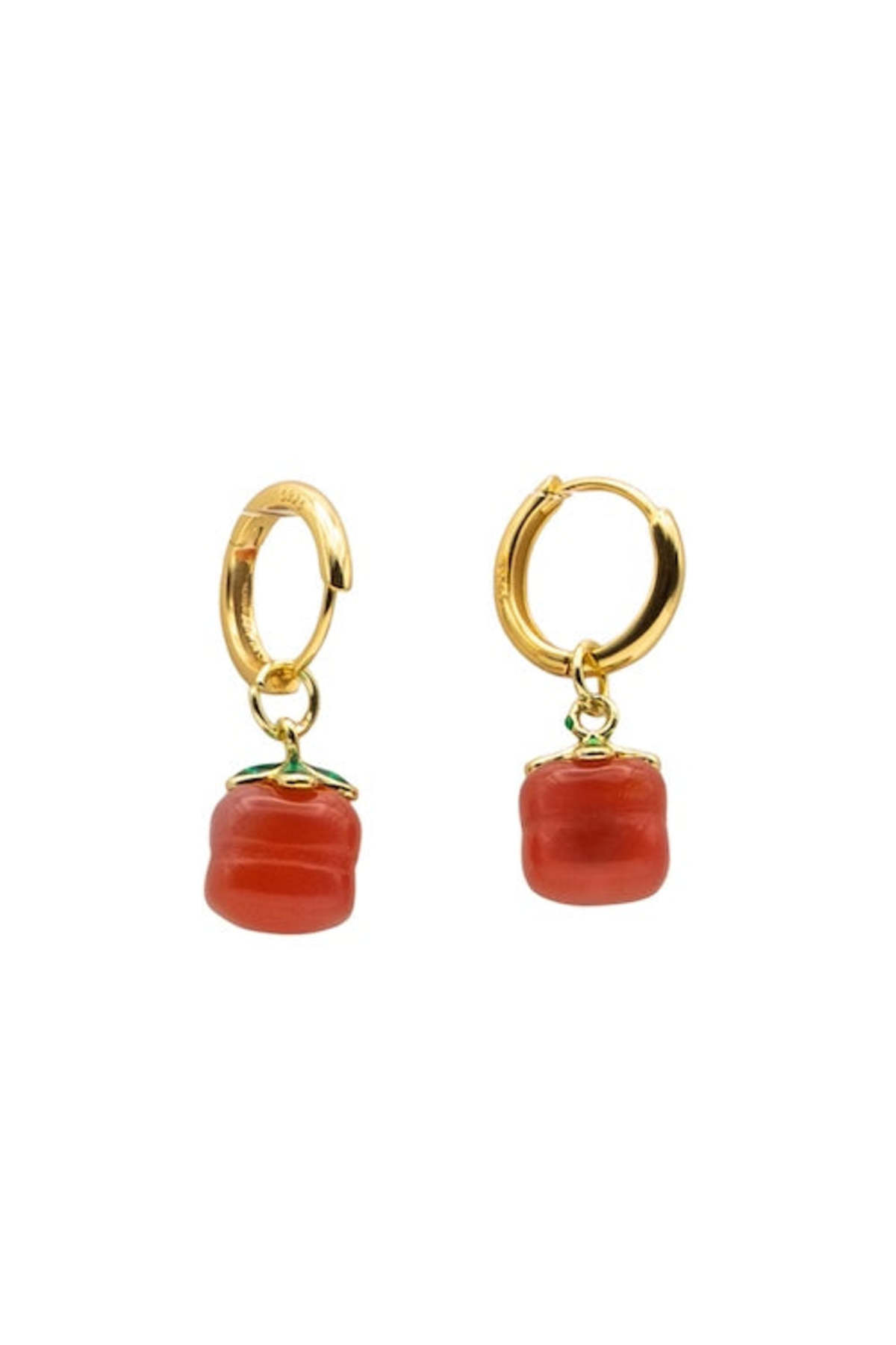 seree Harvest Jade Stone Charm Earrings - Persimmon - Image 1 of 3