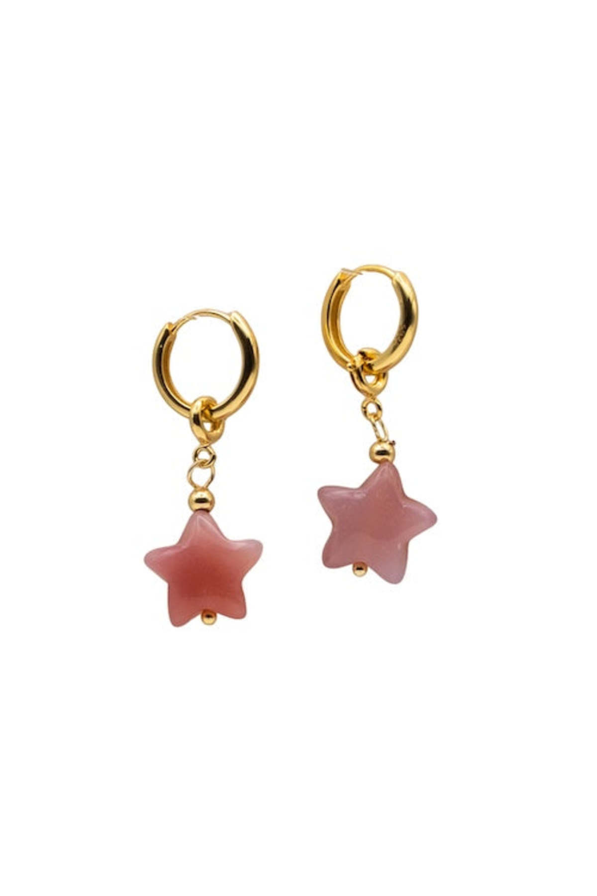 seree Harvest Jade Stone Charm Earrings - Star-Pink - Image 1 of 2