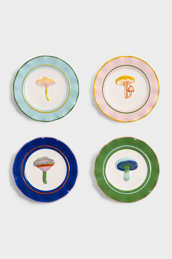 &Klevering Magic Mushroom Plate Set of 4