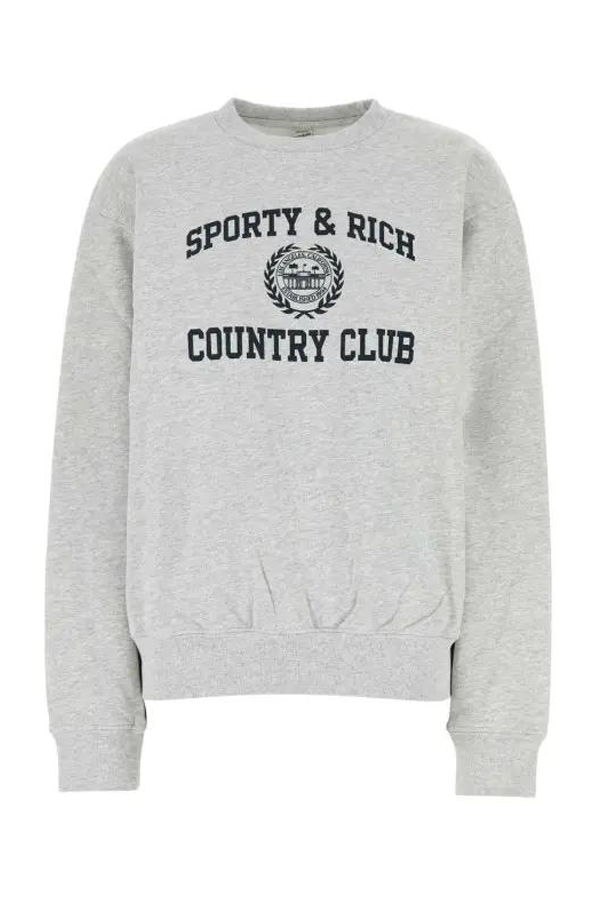 SPORTY & RICH Tunic Top - Heather Gray Navy