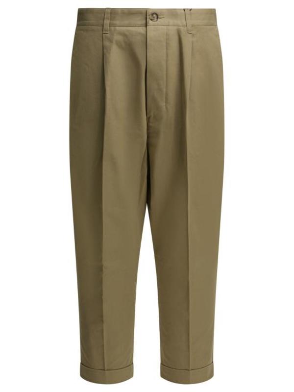 AMI HTR121CO0132A036 Straight Pants - Taupe Beige