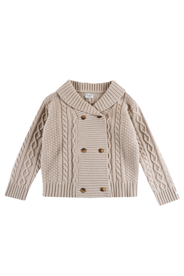 Kids Donsje Jesper Cardigan - Soft Taupe