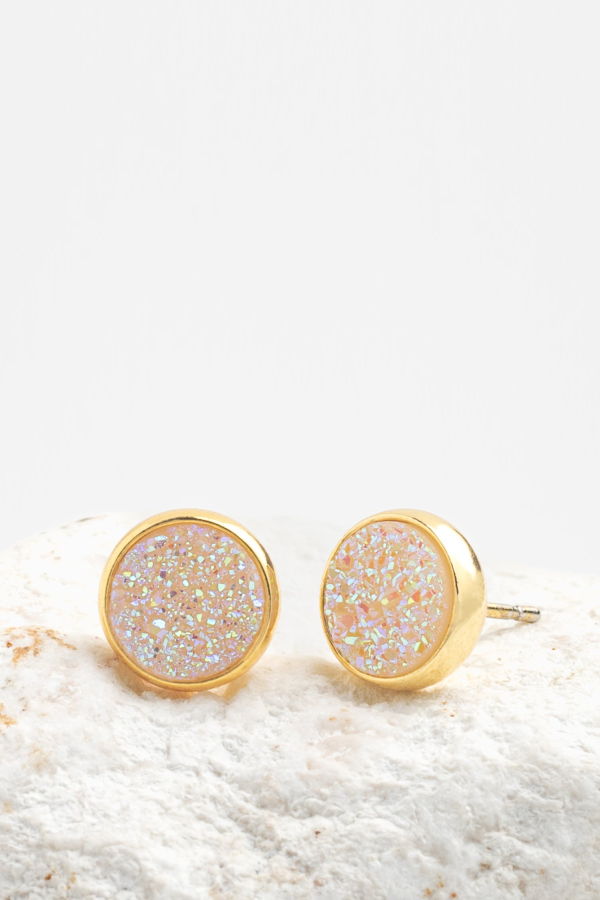 Starfish Project Brittany White Agate Stud Earrings