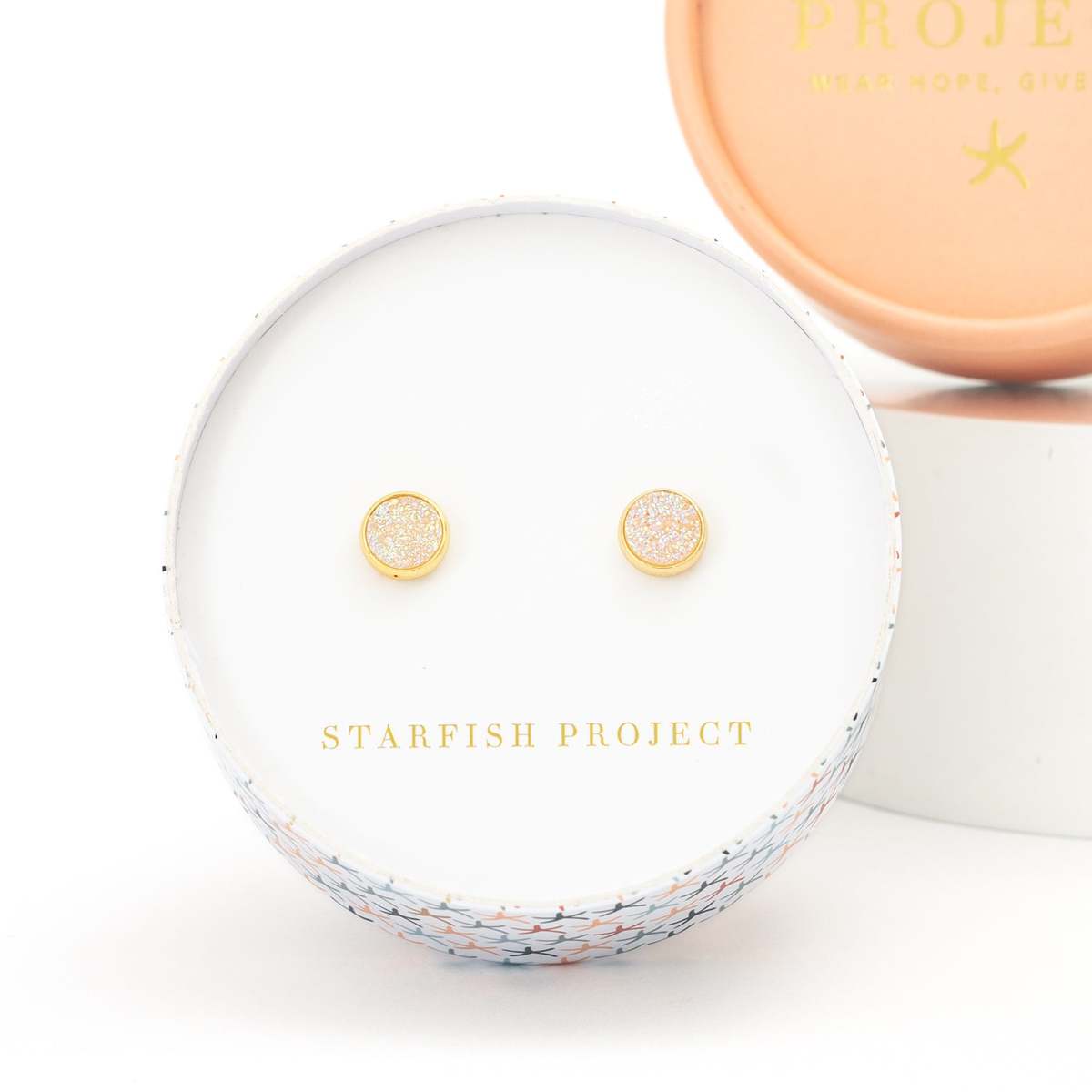 Starfish Project Brittany White Agate Stud Earrings - Image 2 of 4