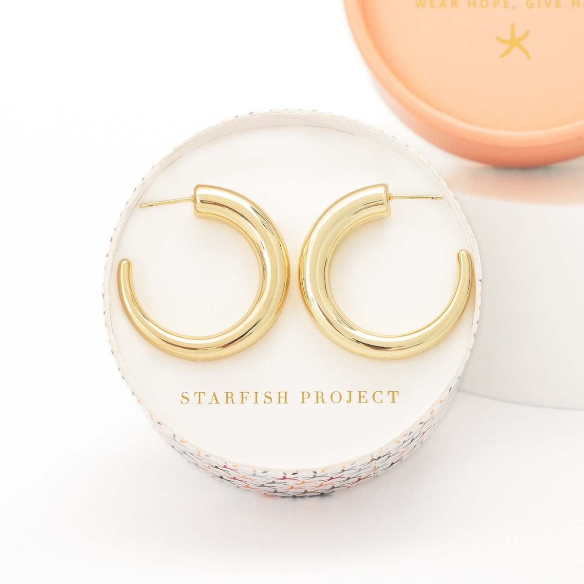 Starfish Project Golden Grace Hoops Earrings - Image 3 of 4