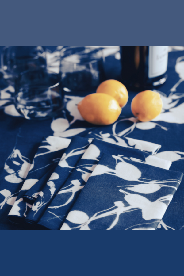 Goldie Home Porto Print in Tablecloth - Indigo
