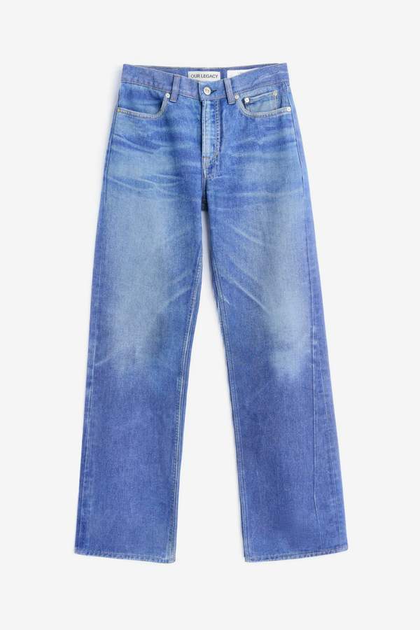 Our Legacy Wata Cut Jeans - Digital Blue Aurora Print