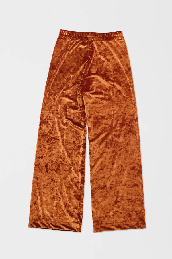 Simone Wild Velvet Top Stitched Pants - Rust