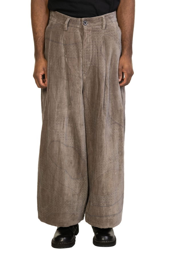 ATE SIMO Double Pleated Wide Leg Pants - Grey
