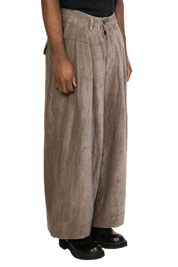 ATE SIMO Double Pleated Wide Leg Pants - Grey