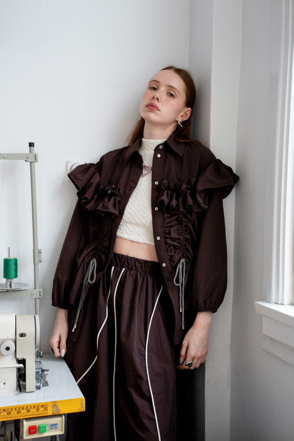 Alex Yu Riley Top - Brown