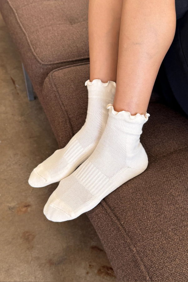 Le Bon Shoppe Ruffled Hugger Crew Socks