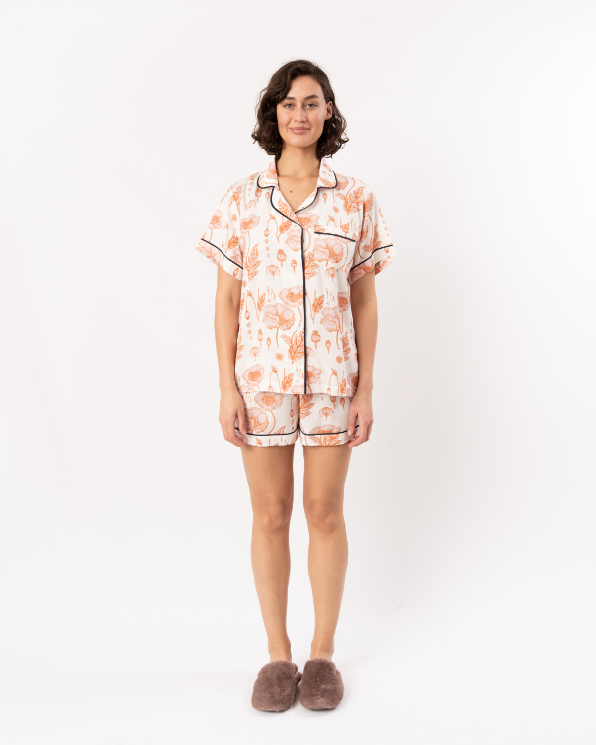 Katie Kime Poppy Pajama Shorts Set - Pink - Image 1 of 5